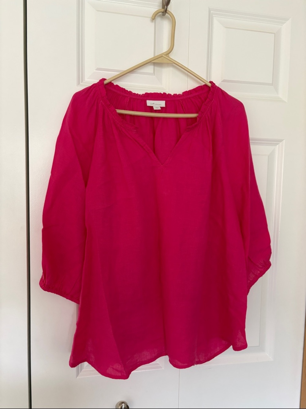 J. Jill Bright Pink Peasant Blouse